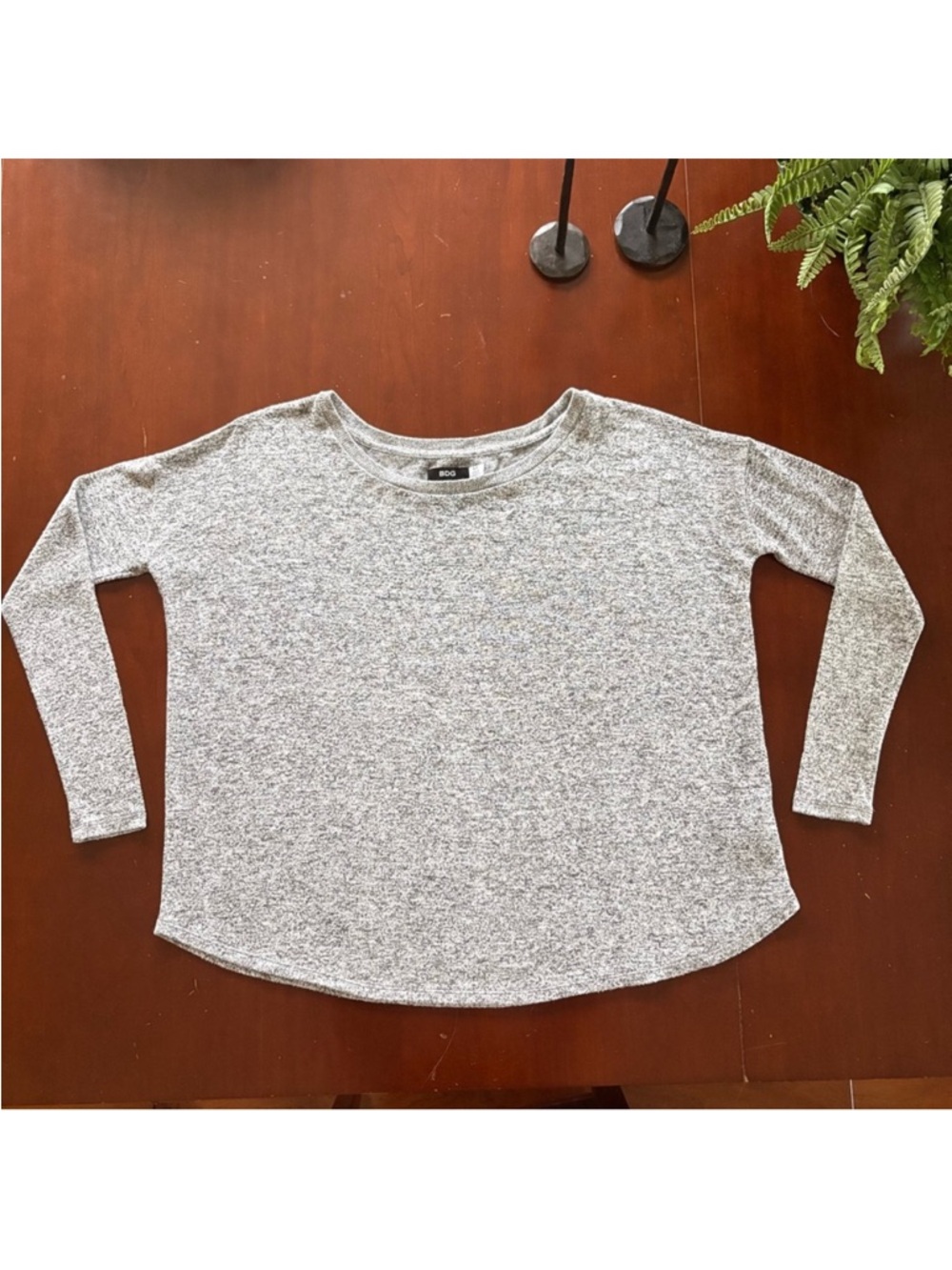 Urban Outfitters BDG Grey Heather Scoop Neck Sweater Top Size Small